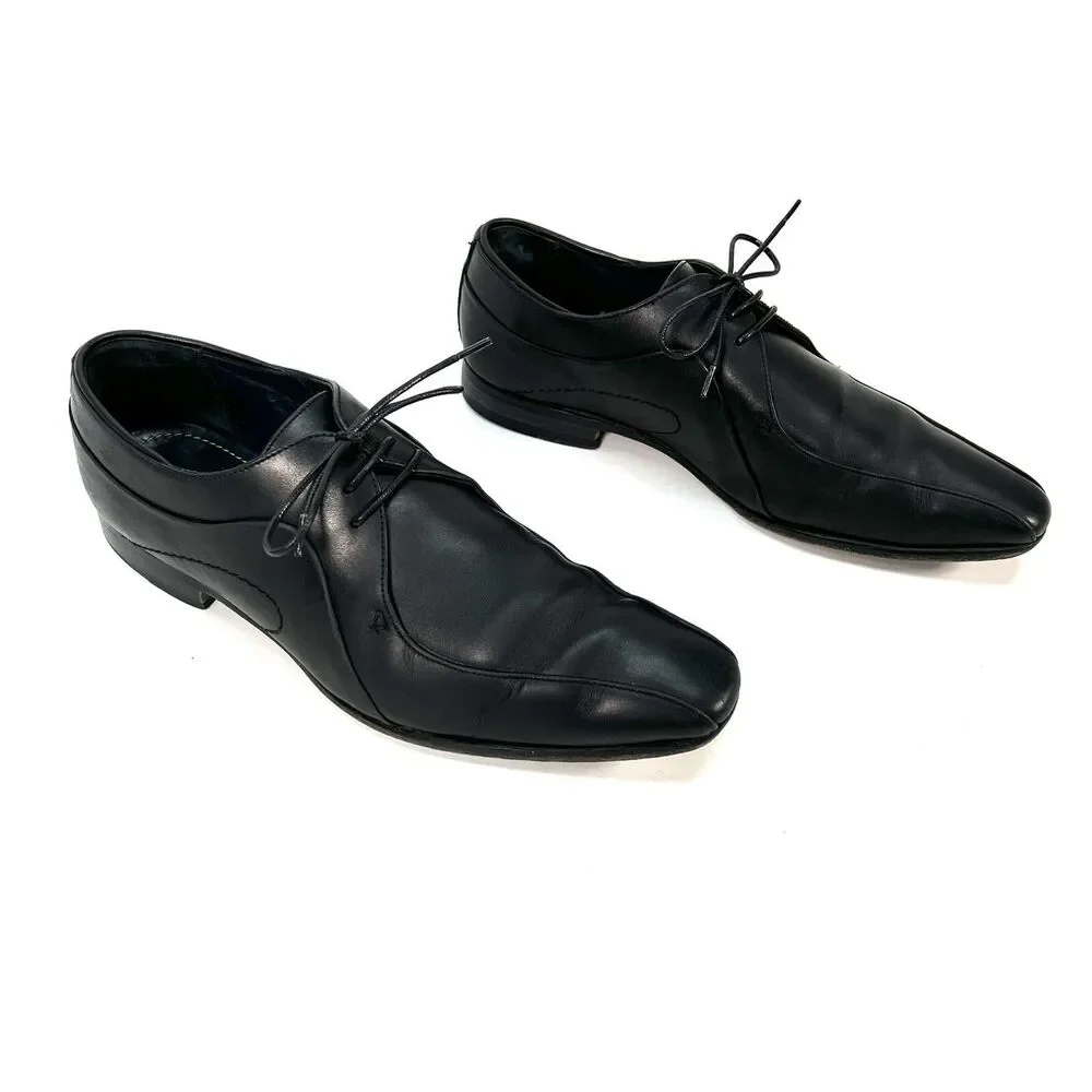 Oliver Sweeney London Pippin Derby Black Leather Dress Shoes Men's US9 EU42 UK8